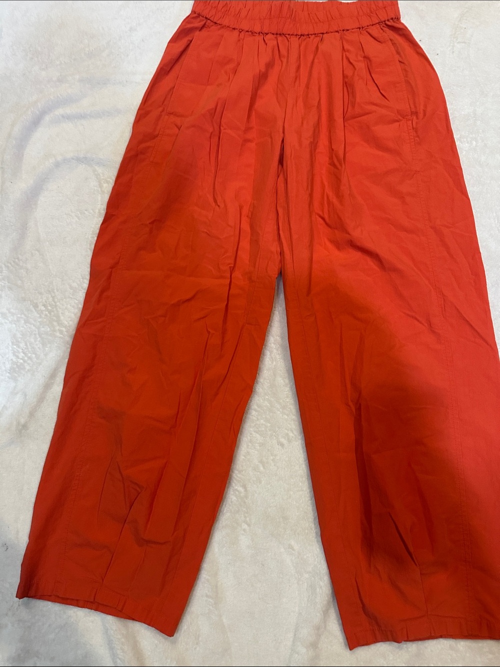Eileen Fisher Organic Cotton Orange Lantern Pants XXS Barrel Pants Pull On - Picture 6 of 8